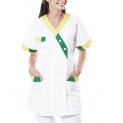 Tunique médicale femme timbi blanc/vert